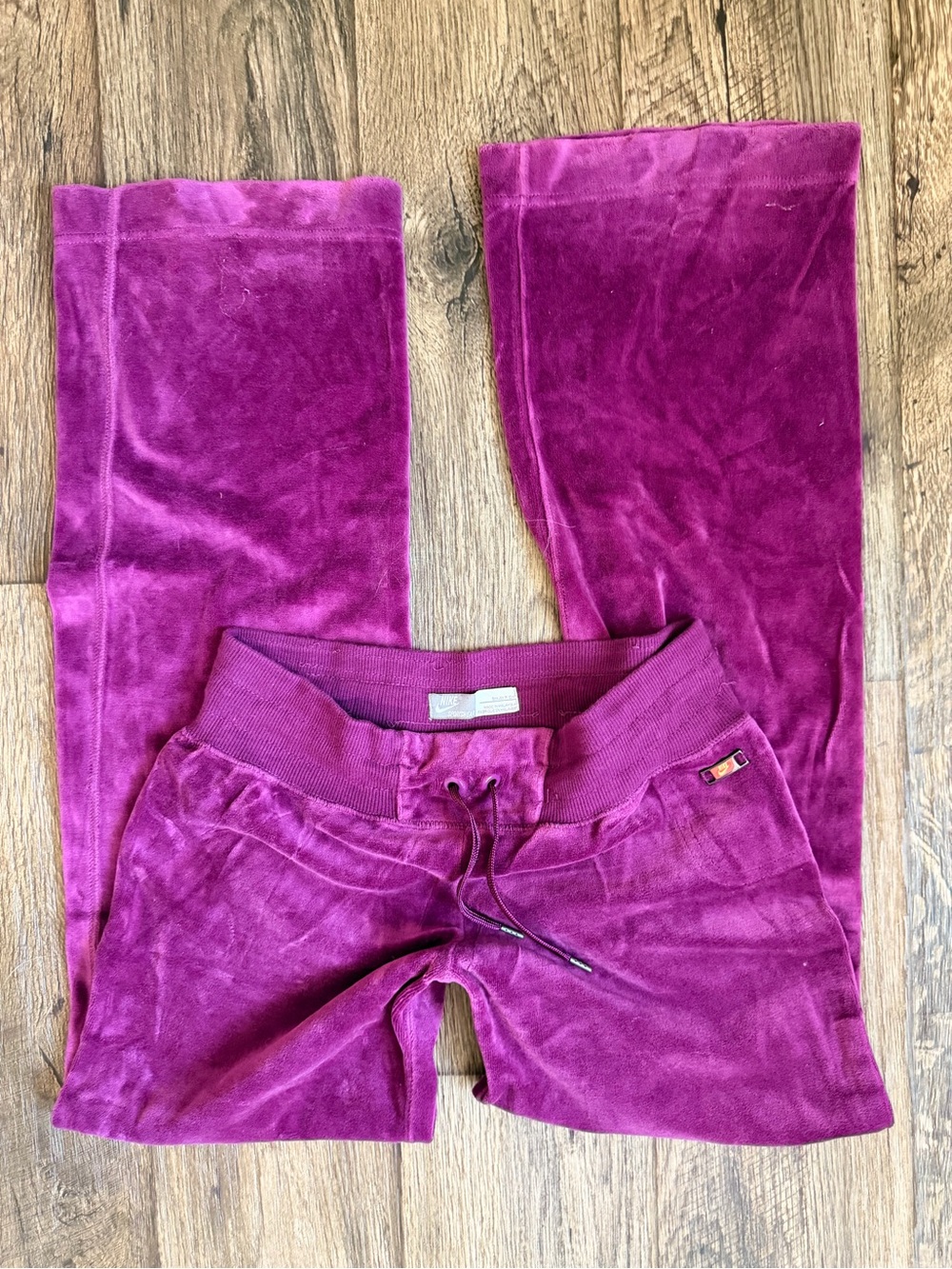 Y2K Vintage Nike Sportswear Purple Velour Tracksuit Set Bleach Dye M